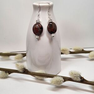 Brecciated Jasper Handmade Earrings on Sterling Silver French Earwires